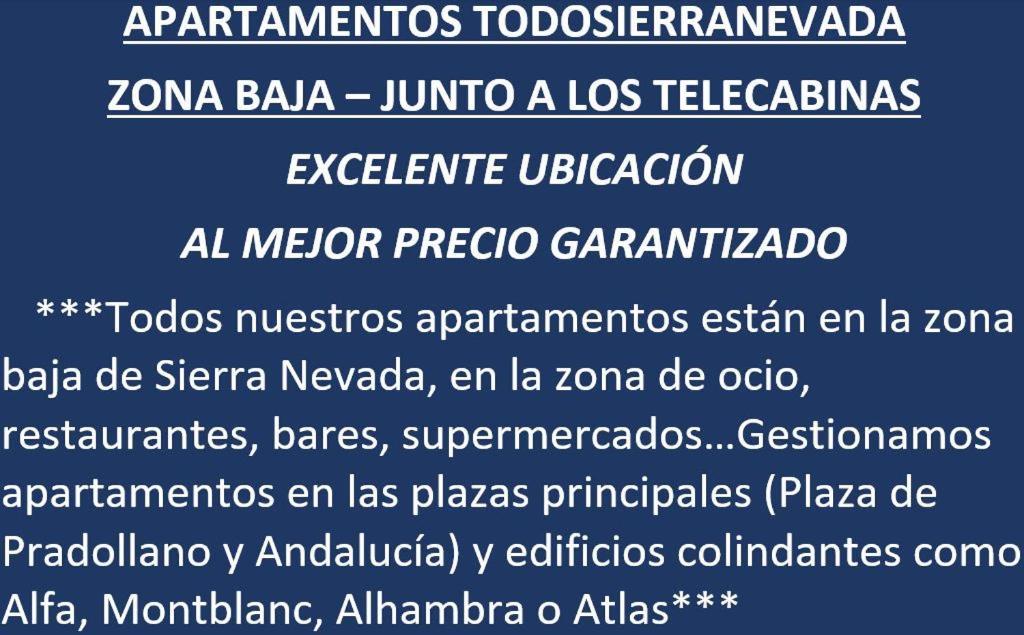 Todosierranevada Zona Baja - Edificio Alhambra - Junto A Los Telecabinas Σιέρρα Νεβάδα Εξωτερικό φωτογραφία